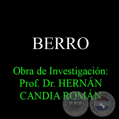 BERRO - Obra de Investigacin: Prof. Dr. HERNN CANDIA ROMN