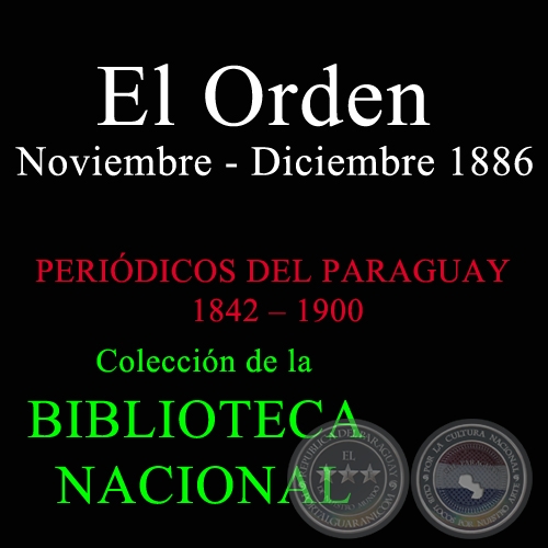 EL ORDEN Noviembre Diciembre 1886