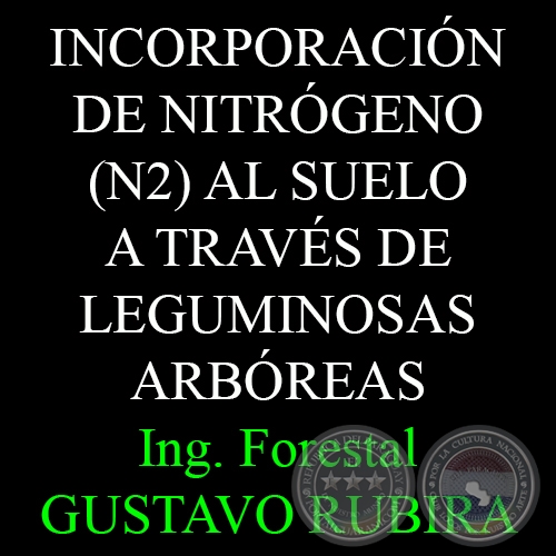 INCORPORACIN DE NITRGENO (N2) AL SUELO A TRAVS DE LEGUMINOSAS ARBREAS - Ing. Forestal GUSTAVO RUBIRA 
