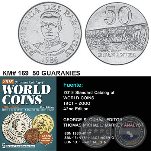 KM# 169 50 GUARANIES - MONEDAS DE PARAGUAY