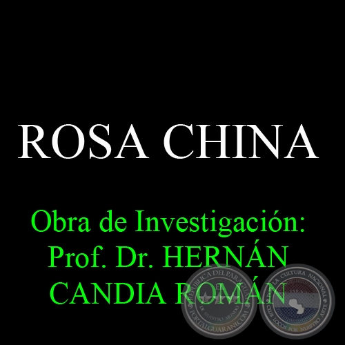 ROSA CHINA - Obra de Investigacin: Prof. Dr. HERNN CANDIA ROMN