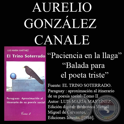 PACIENCIA EN LA LLAGA y BALADA PARA EL POETA TRISTE - Poesas de AURELIO GONZLEZ CANALE