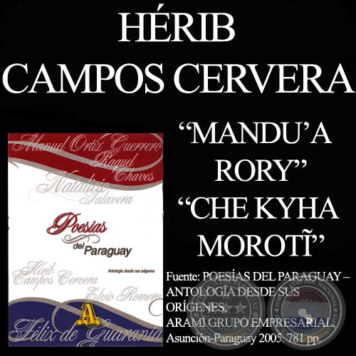 MANDUA  RORY y CHE KYHA MOROTĨ - Poesas de HRIB CAMPOS CERVERA