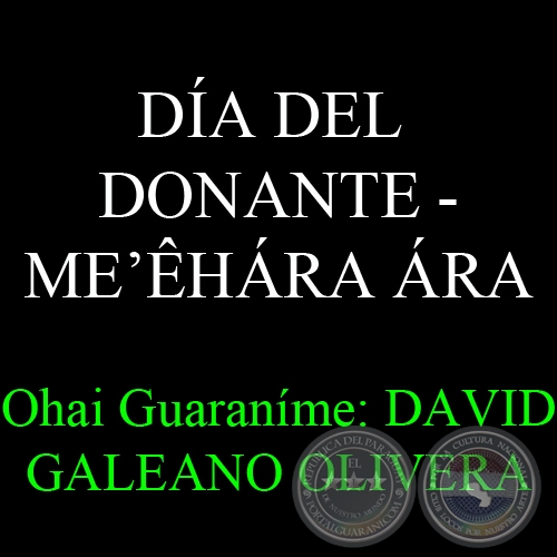 12 DE SETIEMBRE - DA DEL DONANTE  MEHRA RA - ai Guaranme: DAVID GALEANO OLIVERA