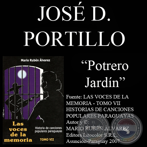 POTRERO JARDN (Letra de Jos Domingo Portillo)