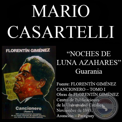 NOCHES DE LUNA AZAHARES - Guarania, letra de MARIO CASARTELLI
