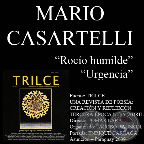 ROCO HUMILDE y URGENCIA - Poesas de Mario Casartelli