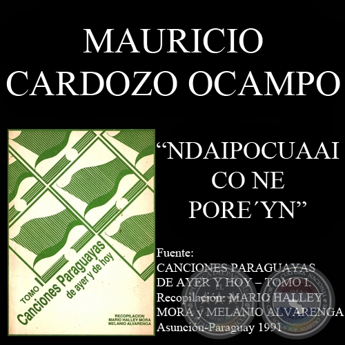 NDAIPOCUAAI CO NE POREYN - Cancin de MAURICIO CARDOZO OCAMPO