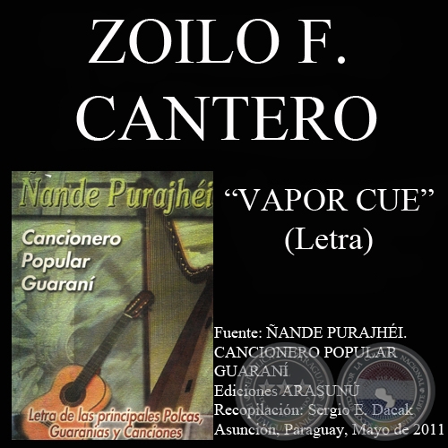 VAPOR CUE - Letra: ZOILO F. CANTERO - Msica: EULALIO IGLESIAS