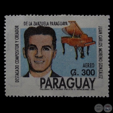 ESCRITORES Y MSICOS DEL PARAGUAY - SELLO POSTAL PARAGUAYO AO 1991