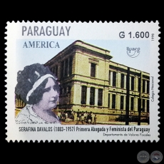 Imagen de SERAFINA DVALOS - AMRICA 1998  UPAEP / MUJERES DESTACADAS DEL PARAGUAY - SELLO POSTAL PARAGUAYO AO 1998