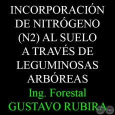 INCORPORACIÓN DE NITRÓGENO (N2) AL SUELO A TRAVÉS DE LEGUMINOSAS ARBÓREAS - Ing. Forestal GUSTAVO RUBIRA 