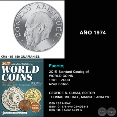 KM# 115 150 GUARANIES - AO 1974 - MONEDAS DE PARAGUAY