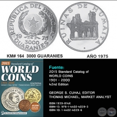 KM# 164 3000 GUARANIES - AO 1975 - MONEDAS DE PARAGUAY