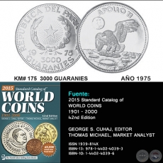 KM# 175 3000 GUARANIES - AO 1975 - MONEDAS DE PARAGUAY