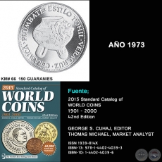 KM# 66 150 GUARANIES - AO 1973 - MONEDAS DE PARAGUAY