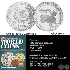 KM# 87 3000 GUARANIES - AO 1973 - MONEDAS DE PARAGUAY