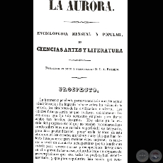 LA AURORA (PROSPECTO,1860) - ENCICLOPEDIA MENSUAL Y POPULAR DE CIENCIAS, ARTES Y LITERATURA 