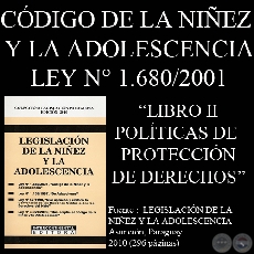 LEY N° 1.680/2001 - CÓDIGO DE LA NIÑEZ Y LA ADOLESCENCIA - LIBRO II - POLÍTICAS DE PROTECCIÓN Y PROMOCIÓN DE LOS DERECHOS DE LA NIÑEZ Y LA ADOLESCENCIA