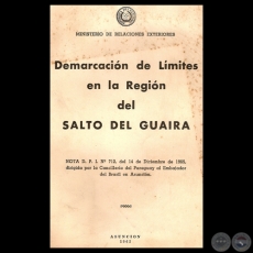 DEMARCACIN DE LMITES EN LA REGIN DEL SALTO DEL GUAIRA, 1965 - Nota de RAL SAPENA PASTOR