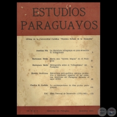 REVISTA DE ESTUDIOS PARAGUAYOS - VOL. II, N 2 - 1974 - CEADUC - Director. BARTOMEU MELIA