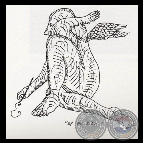 EL ESCRIBA, 1997 - Dibujo a tinta sobre papel de RICARDO MIGLIORISI