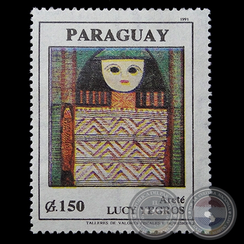 ARET - Pintura de LUCY YEGROS - SELLO POSTAL PARAGUAYO AO 1991