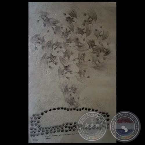 DIBUJO INDGENA 58 - Obra de OGWA FLORES - Coleccin GRUPO LIEBIG