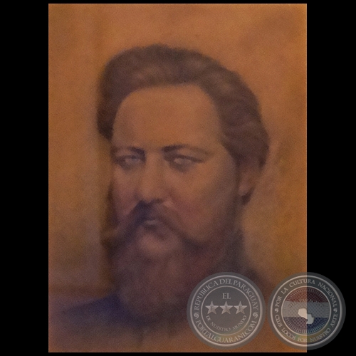 RETRATO DE BERNARDINO CABALLERO - Pastel sobre papel de ROBERTO HOLDEN JARA