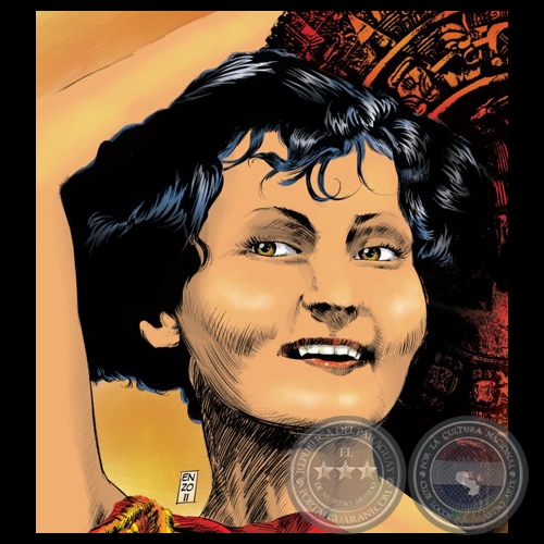 JOSEFINA PL. POETA Y ENSAYISTA - Caricatura digital de ENZO PERTILE