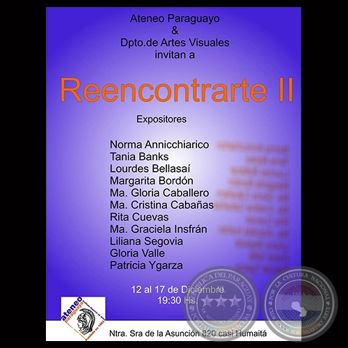 REENCONTRARTE II, 2014 - Muestra colectiva de NORMA ANNICCHIARICO