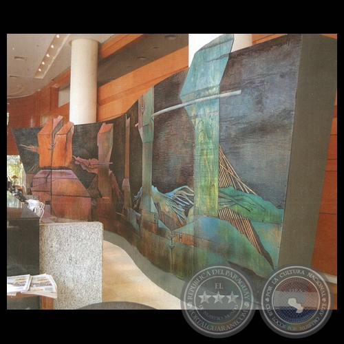 ROCAS ENLAZADAS - MURAL, 2004 - SHERATON ASUNCIN HOTEL - Xilopintura de CARLOS COLOMBINO