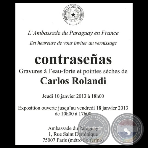 CONTRASEÑAS, 2013 - Grabados y Pinturas de CARLOS ROLANDI