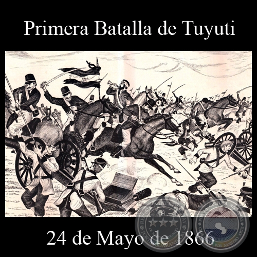 PRIMERA BATALLA DE TUYUTI - 24 DE MAYO DE 1866 - Dibujo de WALTER BONIFAZI 