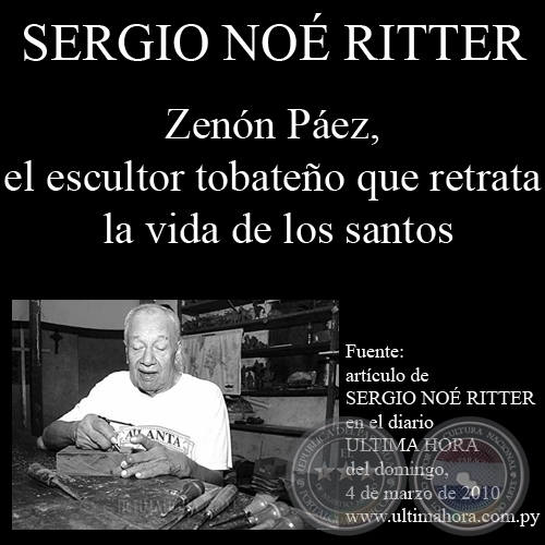 ZENN PEZ, EL ESCULTOR TOBATEO QUE RETRATA LA VIDA DE LOS SANTOS