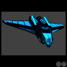 LOW POLY SPACESHIP - Dibujo digital de LA AQUINO