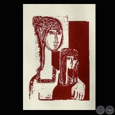 MADRE E HIJA II - Obra de Olga Blinder - Ao 1963