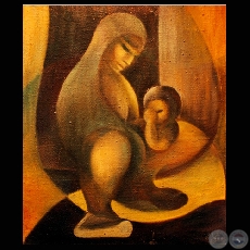 MADRE CON NIO, 1953 - Obra de OLGA BLINDER