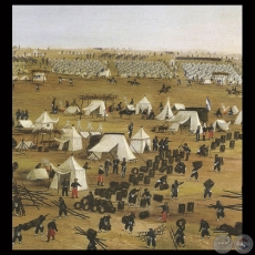 CAMPAMENTO ARGENTINO FRENTE A LA URUGUAYANA, 1865 - leo de CANDIDO LPEZ