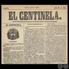 EL CENTINELA N 10 PERIDICO SERIO..JOCOSO, ASUNCIN, JUNIO 27 de 1867