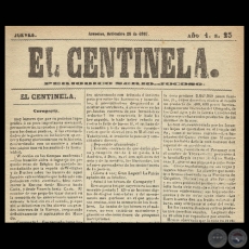 EL CENTINELA N 23 PERIDICO SERIO..JOCOSO, ASUNCIN, SETIEMBRE 26 de 1867