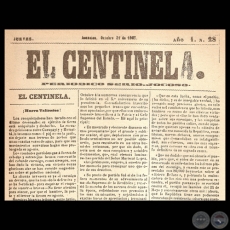 EL CENTINELA N 28 PERIDICO SERIO..JOCOSO, ASUNCIN, OCTUBRE 31 de 1867