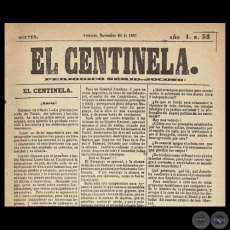 EL CENTINELA N 32 PERIDICO SERIO..JOCOSO, ASUNCIN, NOVIEMBRE 28 de 1867