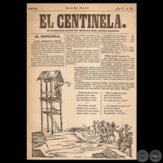 EL CENTINELA N 6 PERIDICO SERIO..JOCOSO, ASUNCIN, MAYO 30 de 1867