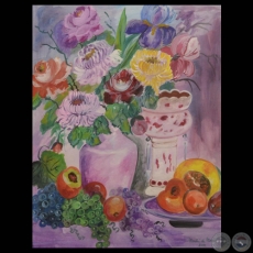 COMPOSICIN FLORAL Y FRUTAL, 2010 - Acuarela de MARTH RODRGUEZ ALCAL DE MORENO