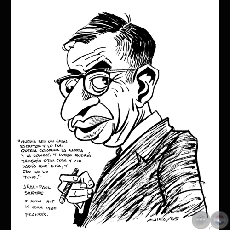 JEAN-PAUL CHARLES AYMARD SARTRE 1905/1980 - Caricatura de NICO