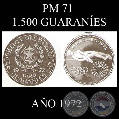 PM 71 – 1.500 GUARANÍES – AÑO 1972