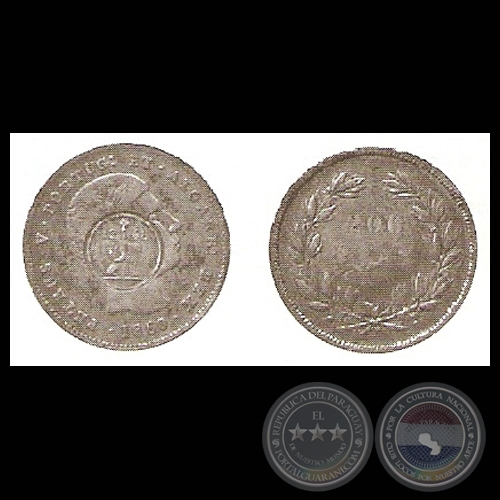 MR 17  200 REIS  (MONEDAS RESELLADAS, AO / YEAR: 1868)