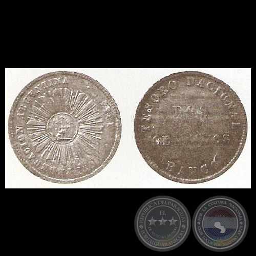 MR 20  2 CENTAVOS (MONEDAS RESELLADAS, AO / YEAR: 1869)