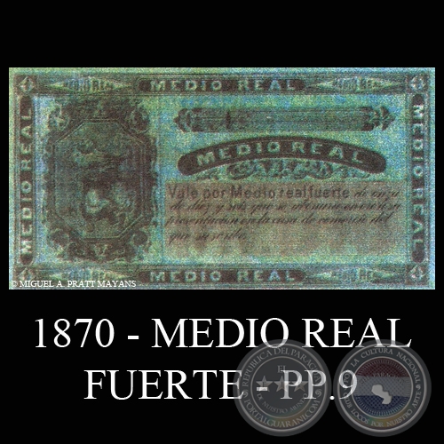 1870 - MEDIO REAL FUERTE - PP9 - RARO